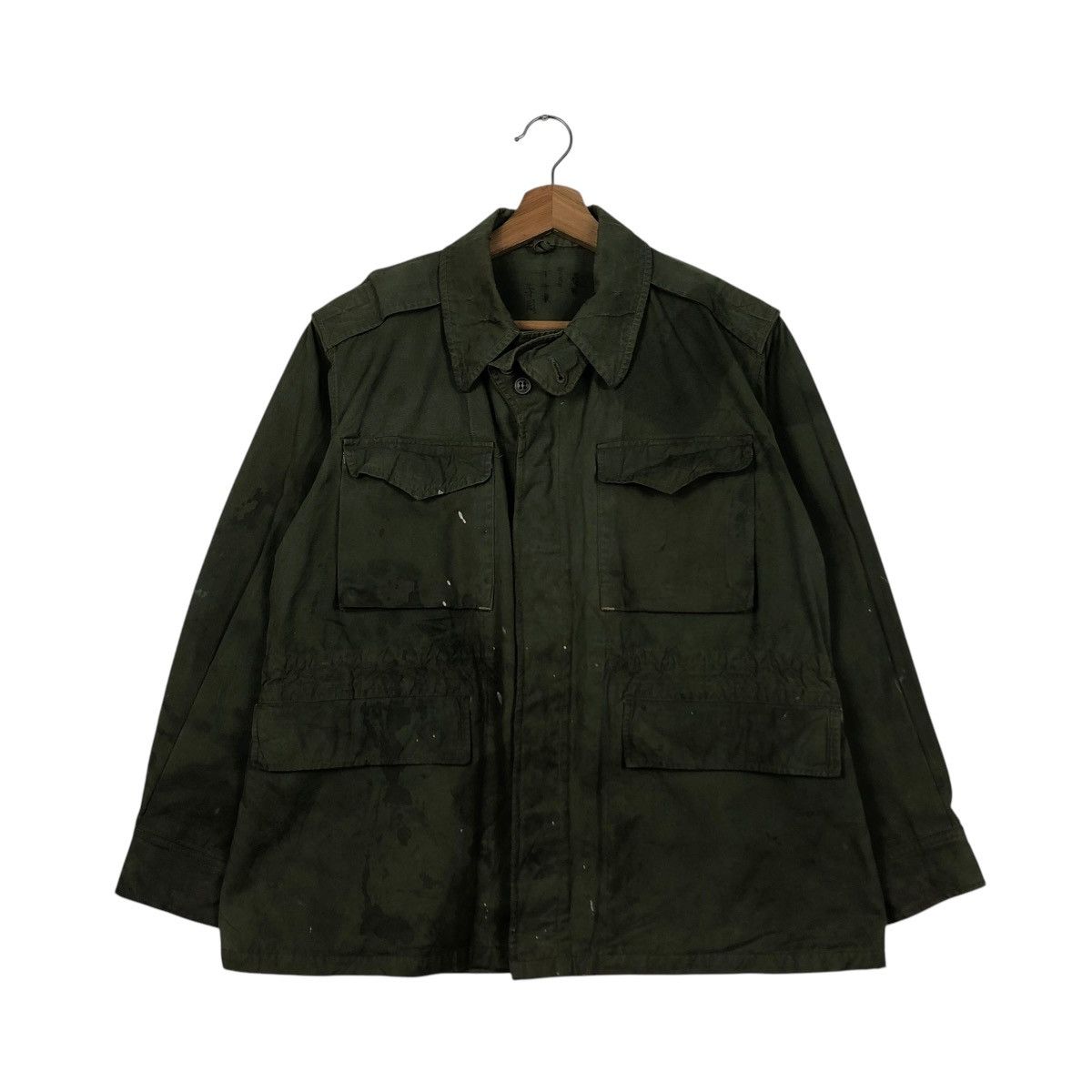 Vintage 🔥VINTAGE CHORE MILITARY JACKET CARGO MULTI POCKET WORLD WAR Size US M / EU 48-50 / 2 - 3 Thumbnail