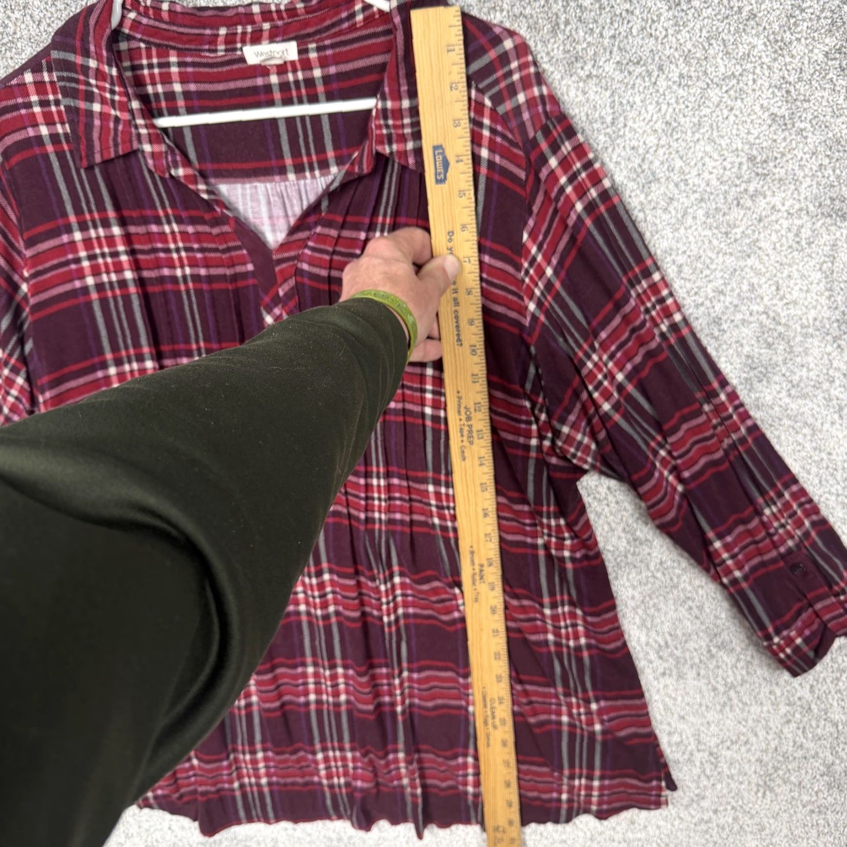 Vintage Westport Blouse Tunic Womens 2X Plus Red Plaid 3/4 Sleeve Boho Cabincore Shirt Size XXL / US 16-18 / IT 52-54 - 2 Thumbnail