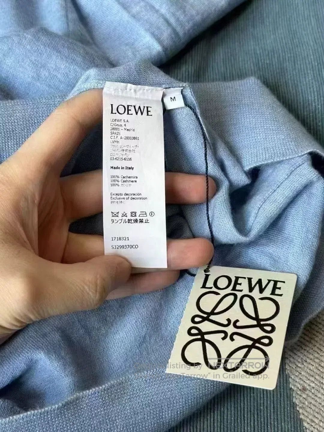 Loewe loewe sky blue embroidered cashmere sweater. Size M / US 6-8 / IT 42-44 - 4 Thumbnail