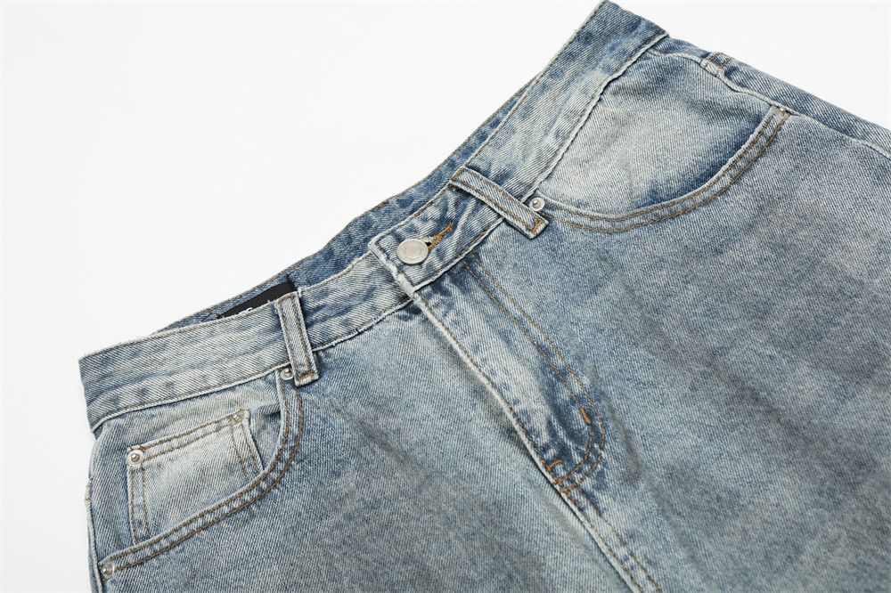 Jean Punk men's loose wide-leg washed distressed dirty jeans Size US 32 / EU 48 - 3 Thumbnail
