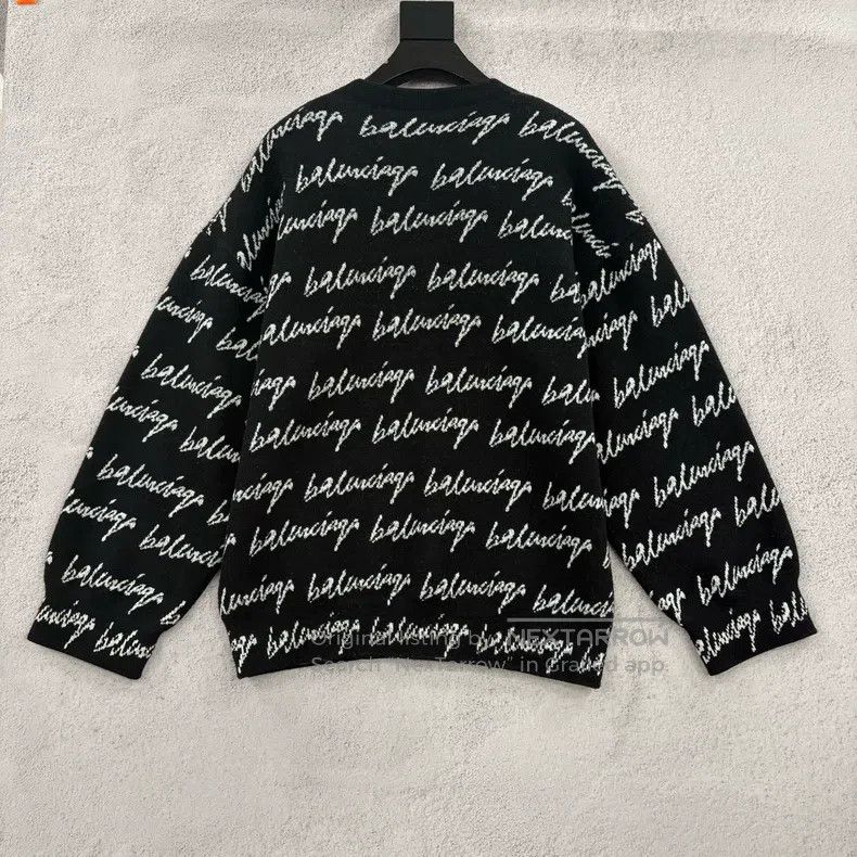 Balenciaga Balenciaga Handwritten Bullet Screen Logo Long Sleeve Knit Size US XS / EU 42 / 0 - 2 Thumbnail