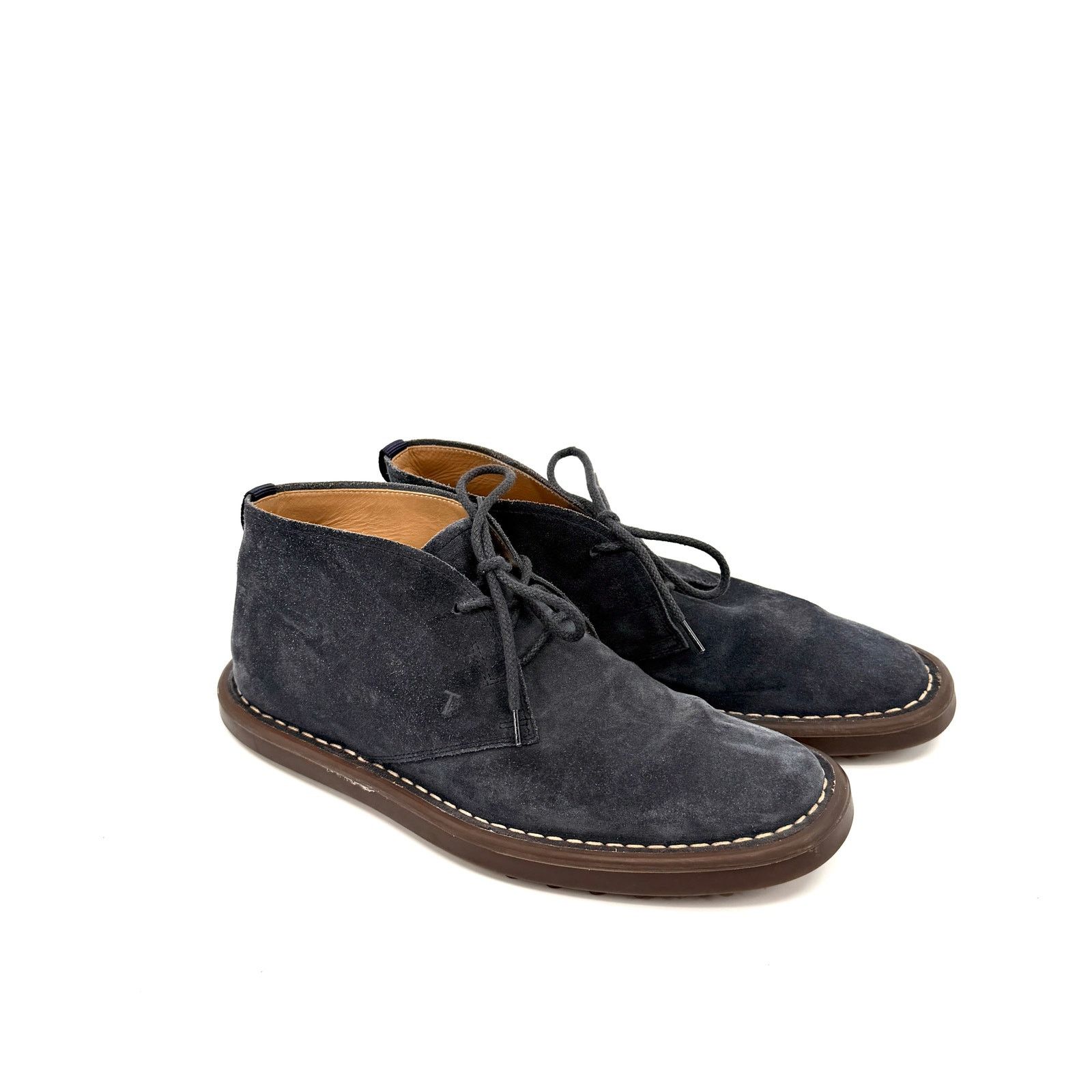 Tod's Tod's Italy Navy Blue Suede Chukka Desert Boots Size US 7 / EU 40 - 1 Thumbnail