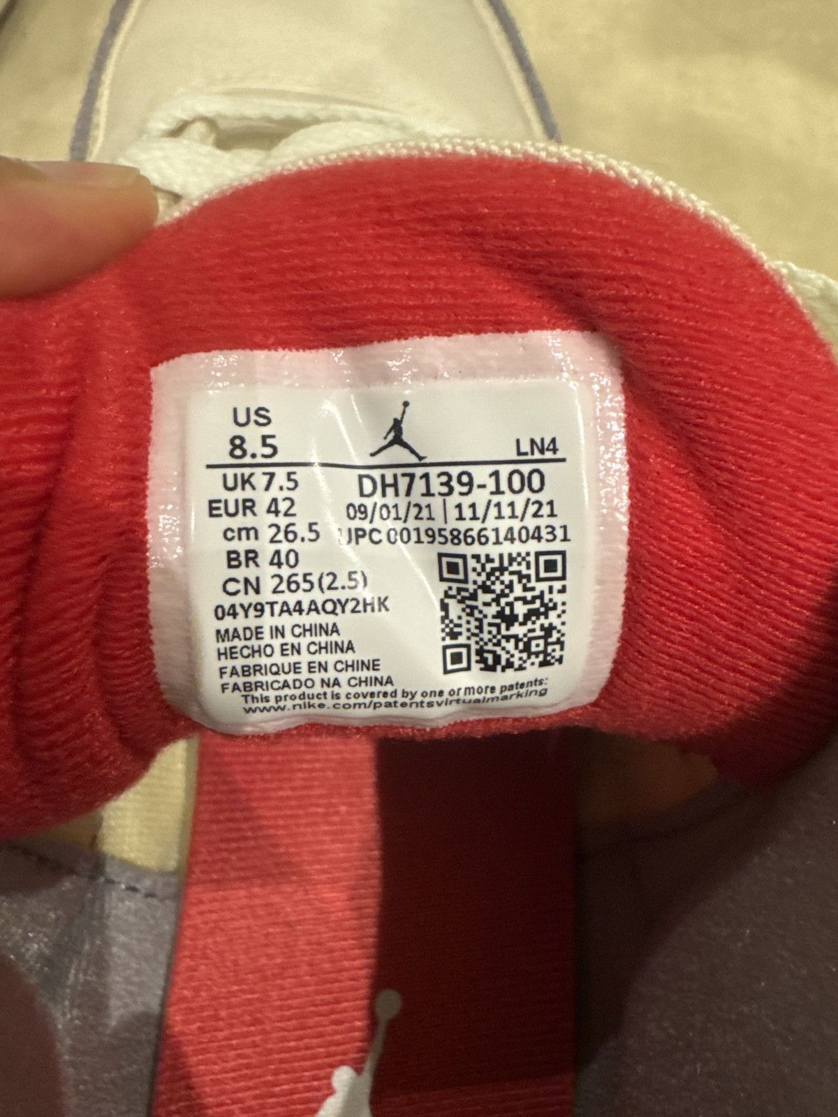Jordan Brand Air Jordan 3 Retro SE 'Muslin' Size US 8.5 / EU 41-42 - 6 Thumbnail