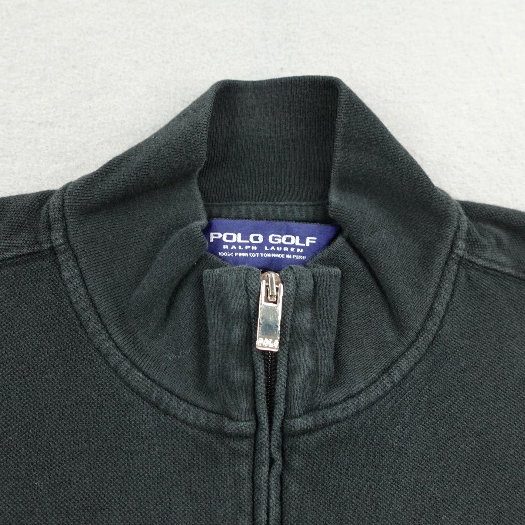Polo Ralph Lauren VINTAGE Polo Ralph Lauren Sweater Vest Mens XL Black Full Zip Pima Cotton Golf - Mock Neck, Knit, Solid, Logo, Pockets - Casual Mens XL Size US XL / EU 56 / 4 - 2 Thumbnail