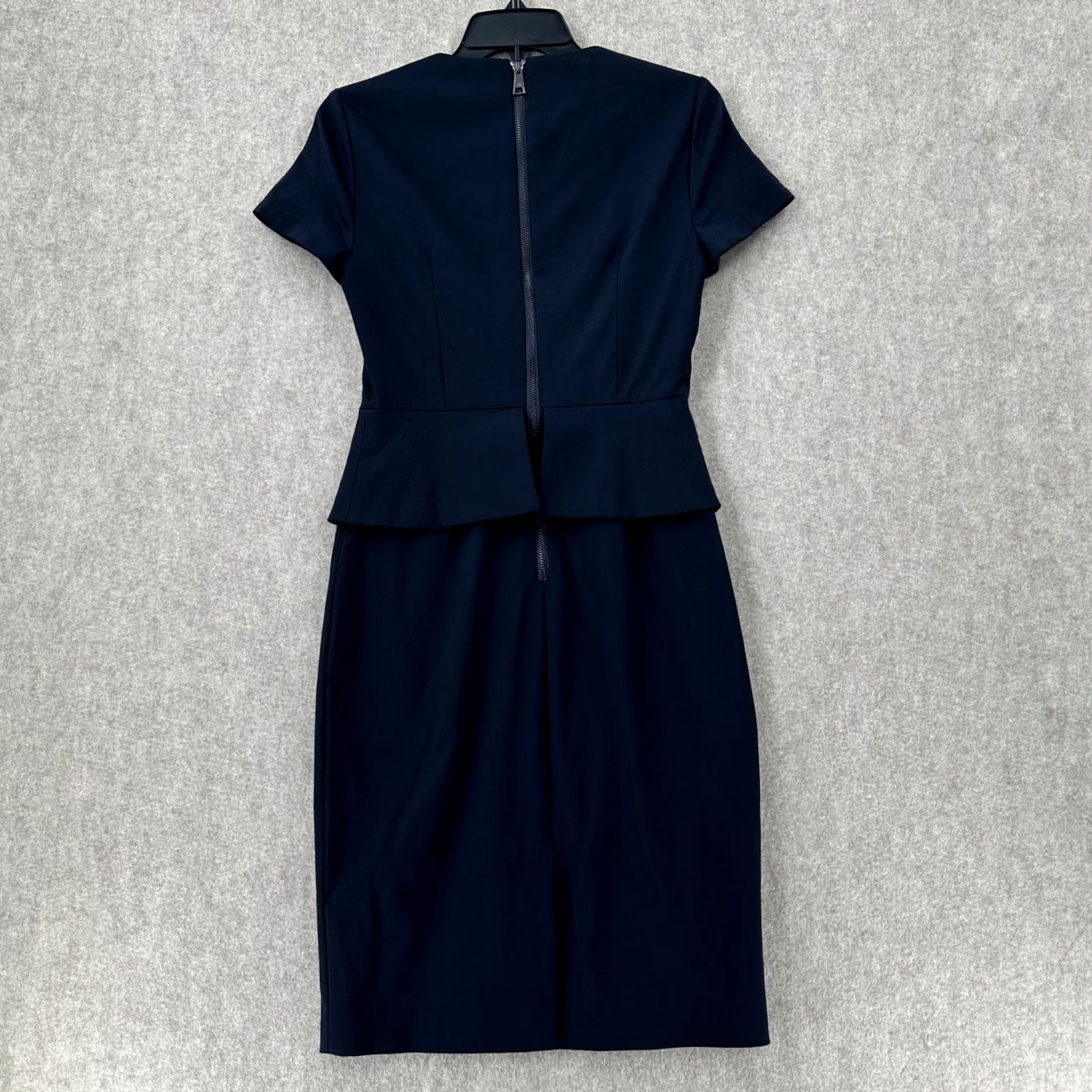 ted baker elynah asymmetric peplum dress Womens 4 Navy Sheath Tailored Fitted Mikado A-Line Wedding Dress NECKLINE_Spaghetti Straps AU Size:18