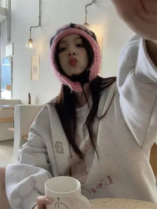 Japanese Brand Hikosaka Fashion Sweet Cartoon Printed Hoodie Women Size ONE SIZE - 5 Thumbnail