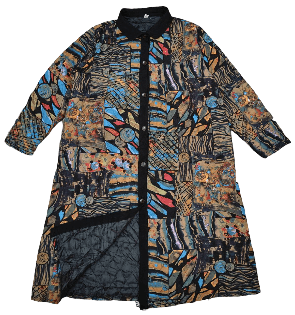 Japanese Brand Japanese Multicolor Art Quilted Jacket Size L / US 10 / IT 46 - 1 Thumbnail