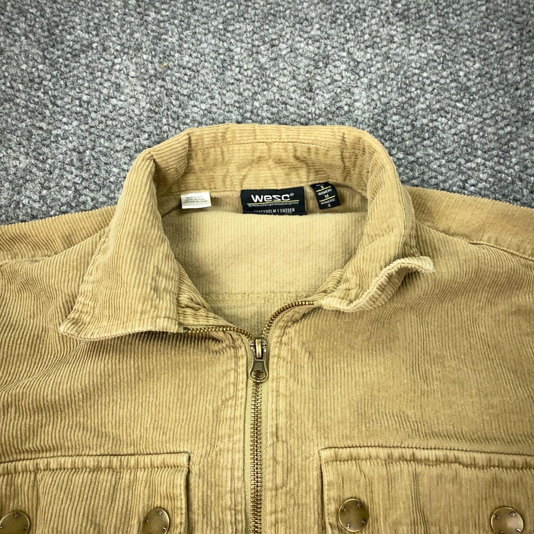 WeSC WeSC Corduroy Jacket Womens Medium Tan Full Zip Brown Cotton Jacket Women's Regular M Size M / US 6-8 / IT 42-44 - 6 Thumbnail