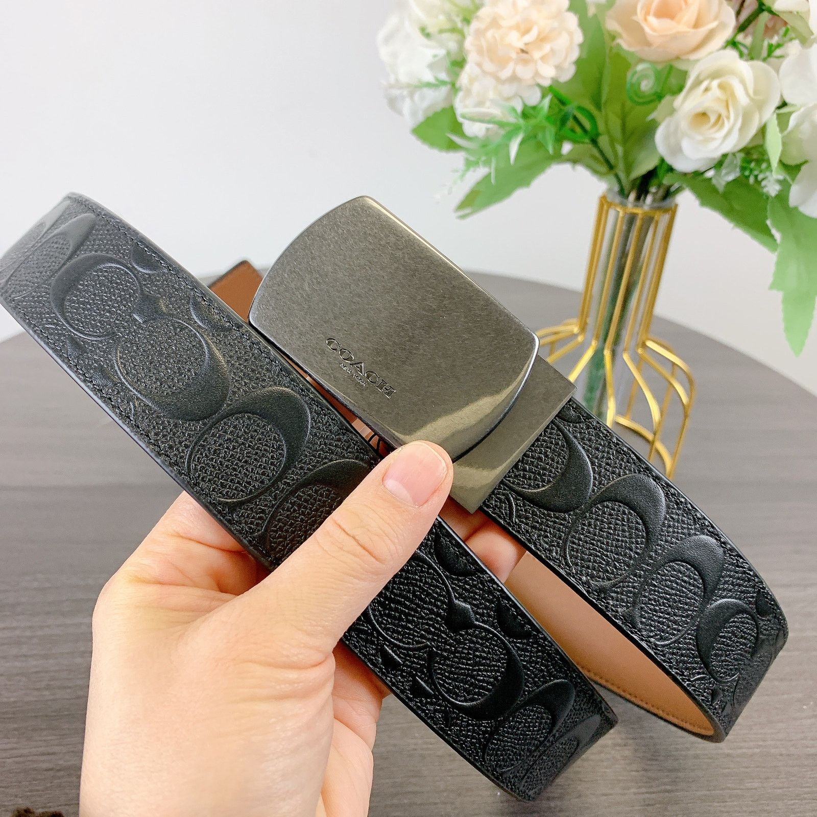 Coach Coach CQ009 Buckle Cut Reversible Belt, 38 Mm IN Black Size ONE SIZE - 3 Thumbnail