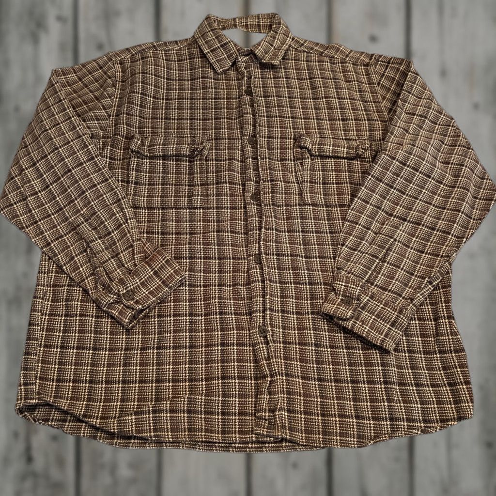 Bugle Boy VINTAGE Bugle Boy Flannel Shirt Men’s XL Brown Plaid Long Sleeve Pockets Size US XL / EU 56 / 4 - 1 Thumbnail