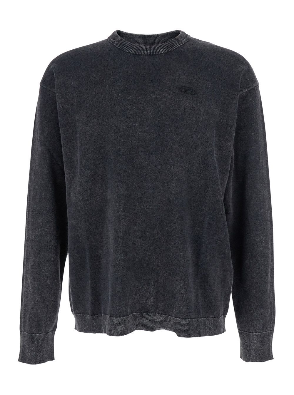 'K-Bennie' Grey Crewneck T-Shirt with Logo Embroidery on the Front in Cotton Man