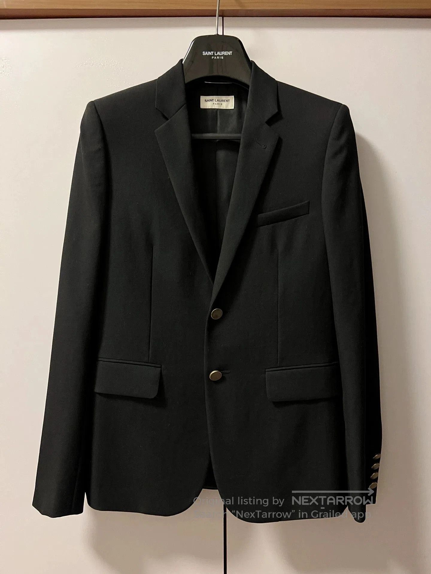 Saint Laurent Paris Saint Laurent Black Gold Button Blazer. Size US S / EU 44-46 / 1 - 1 Thumbnail