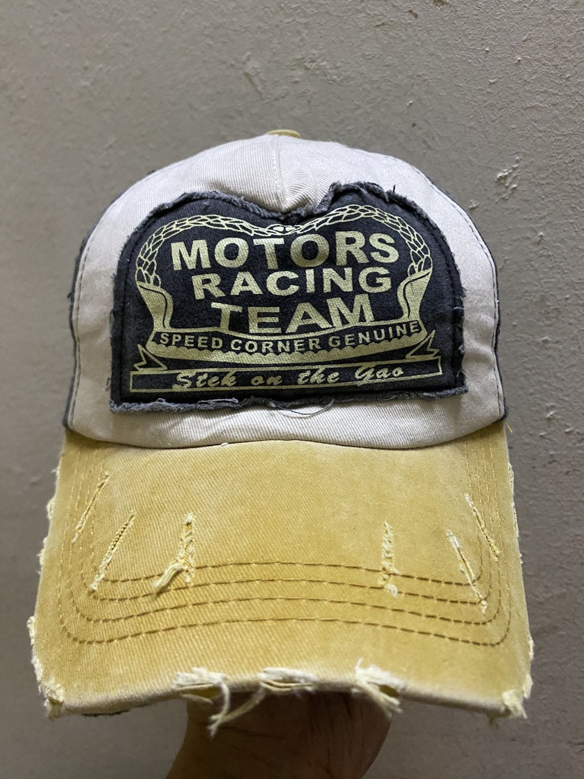 Japanese Brand Vintage Motors Racing Team Distressed Style Cap Hat Size ONE SIZE - 2 Thumbnail