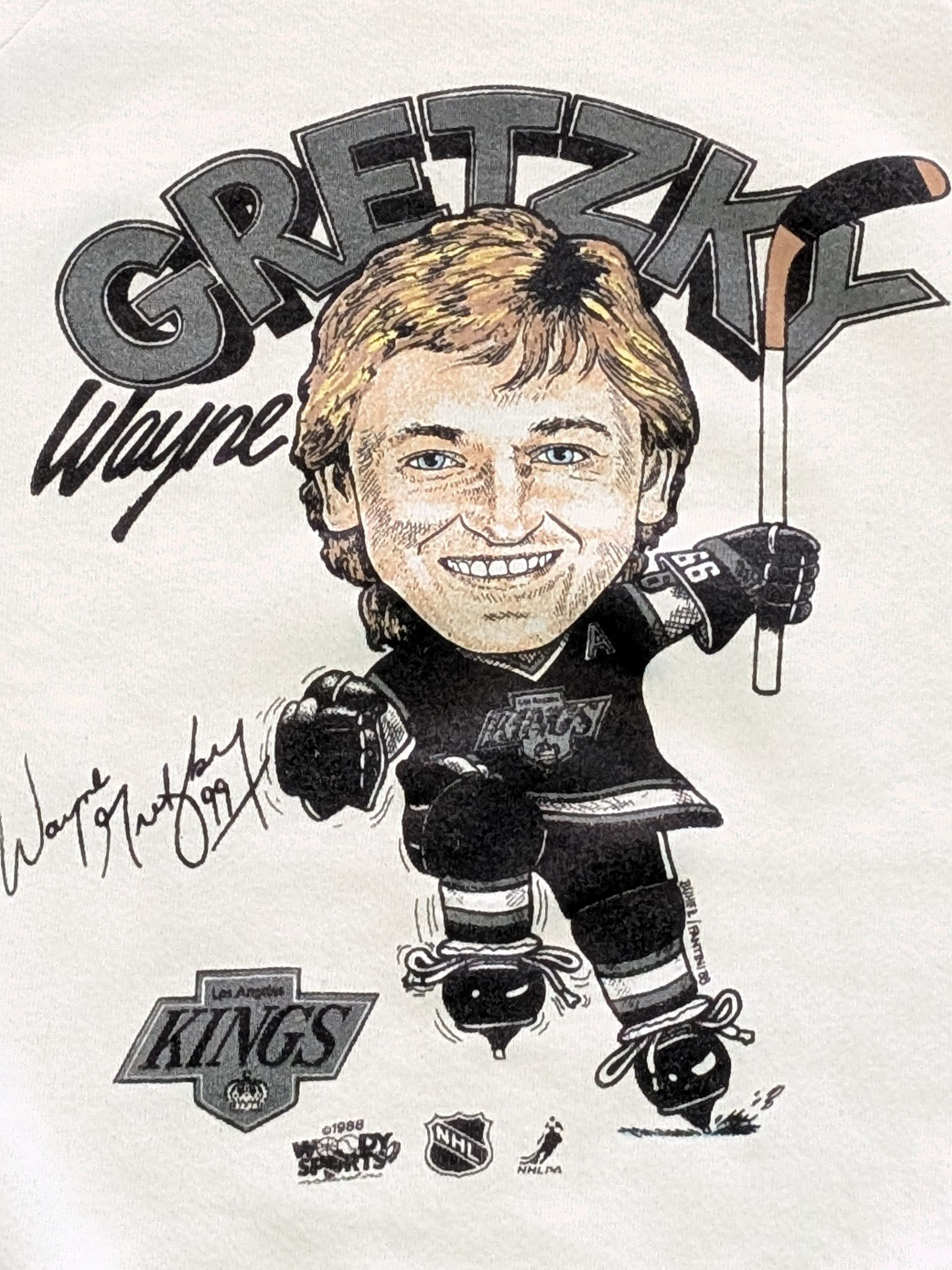 Fruit Of The Loom 1988 Wayne Gretzky Caricature LA Kings FOTL Crewneck USA L Size US L / EU 52-54 / 3 - 2 Thumbnail