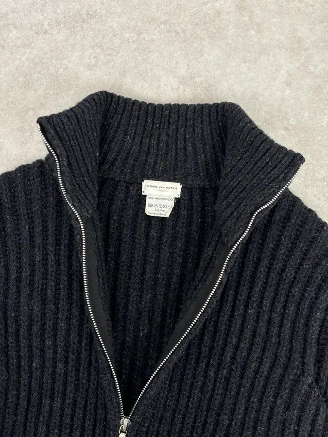 Dries Van Noten Dries Van Noten Dark Grey Wool Minimalist Zip-up Sweater Size US M / EU 48-50 / 2 - 9 Thumbnail