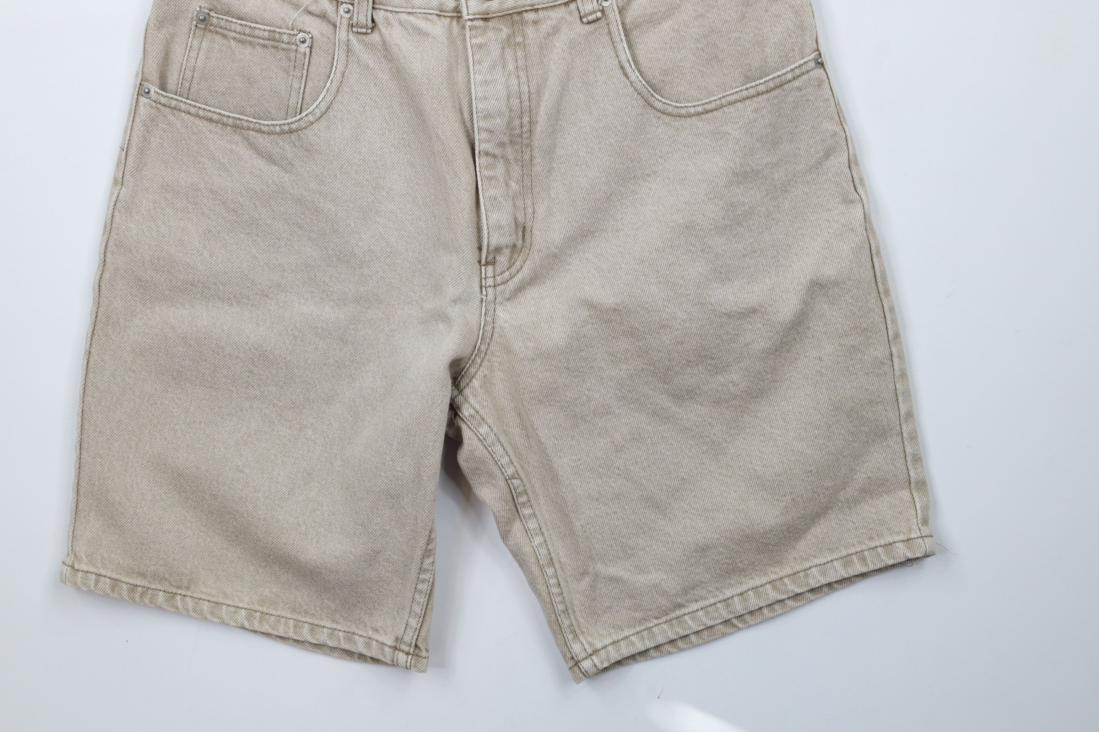 Vintage Vintage 90s Streetwear Knee Denim Jean Shorts Jorts Beige Size US 31 - 4 Thumbnail