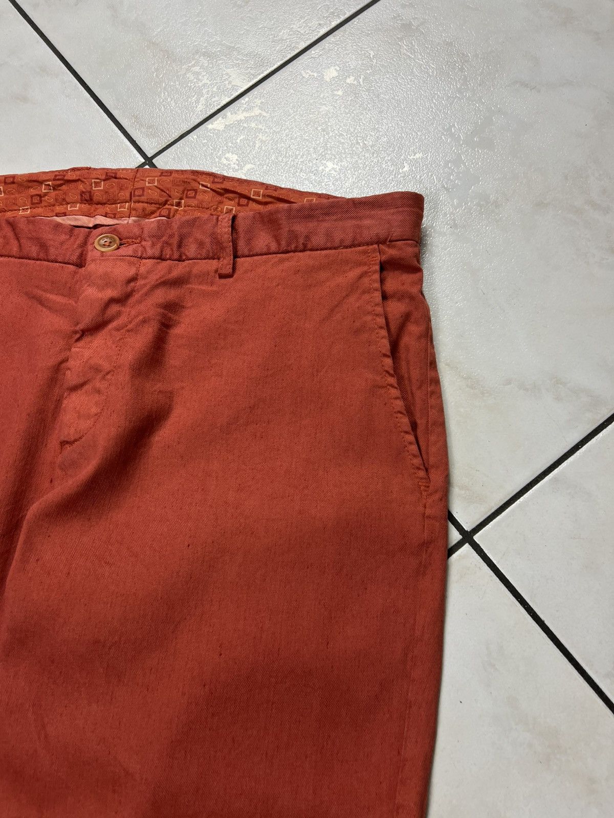 Etro Etro Milano casual linen cotton chino orange trousers Size US 34 / EU 50 - 6 Thumbnail