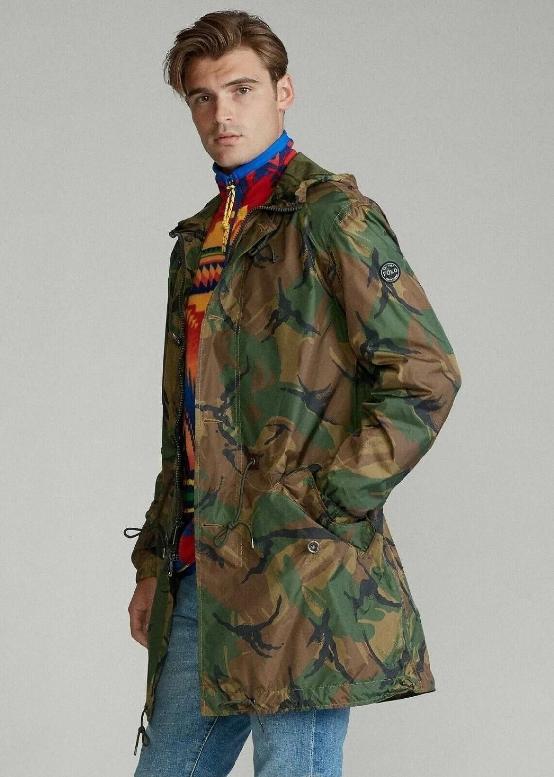 Polo Ralph Lauren Polo Ralph Lauren Hooded Army Camouflage Rain Coat Jacket S Size US S / EU 44-46 / 1 - 1 Thumbnail