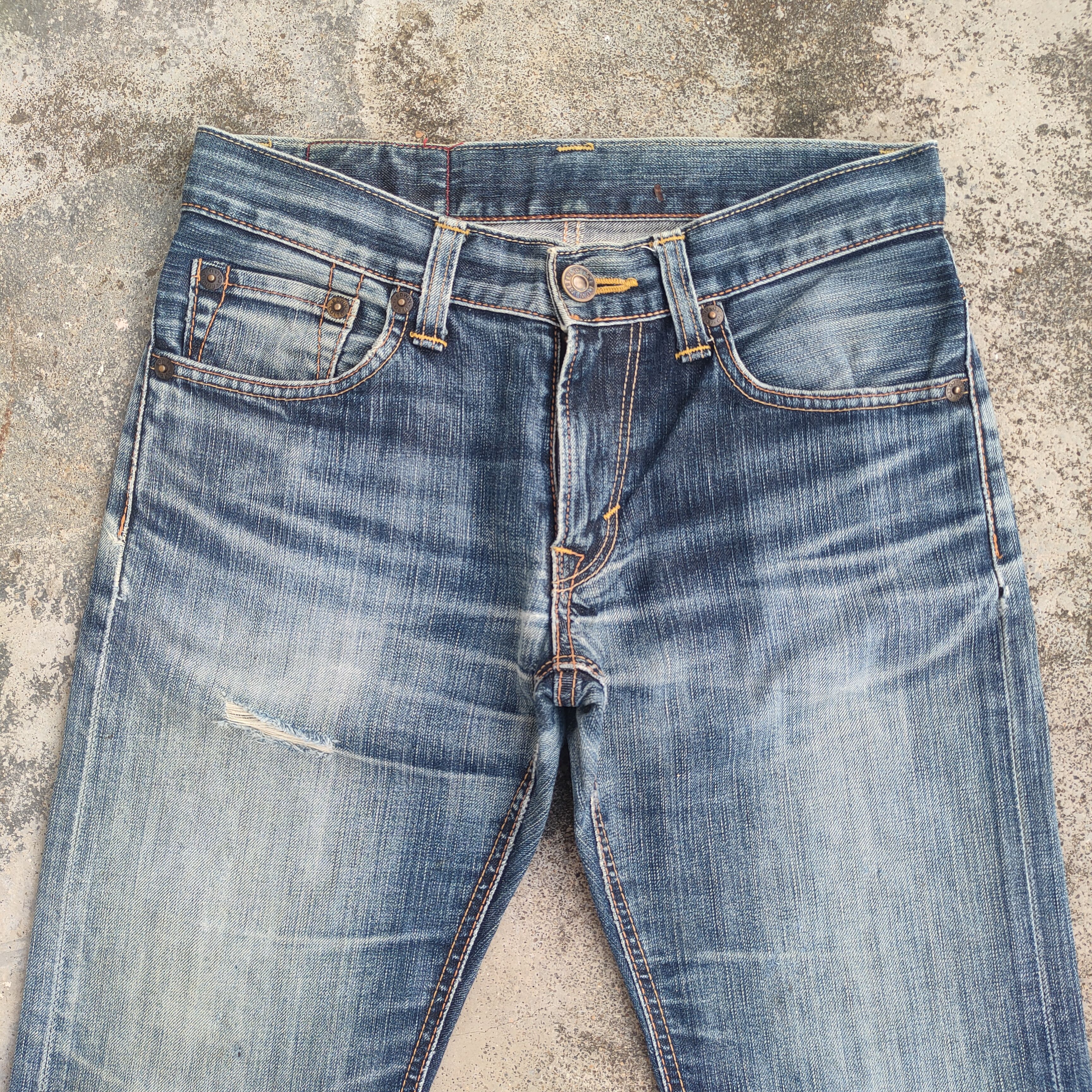 Edwin VINTAGE EDWIN JAPAN FADED RIPPED JEANS DENIM PANTS Size US 31 - 2 Thumbnail