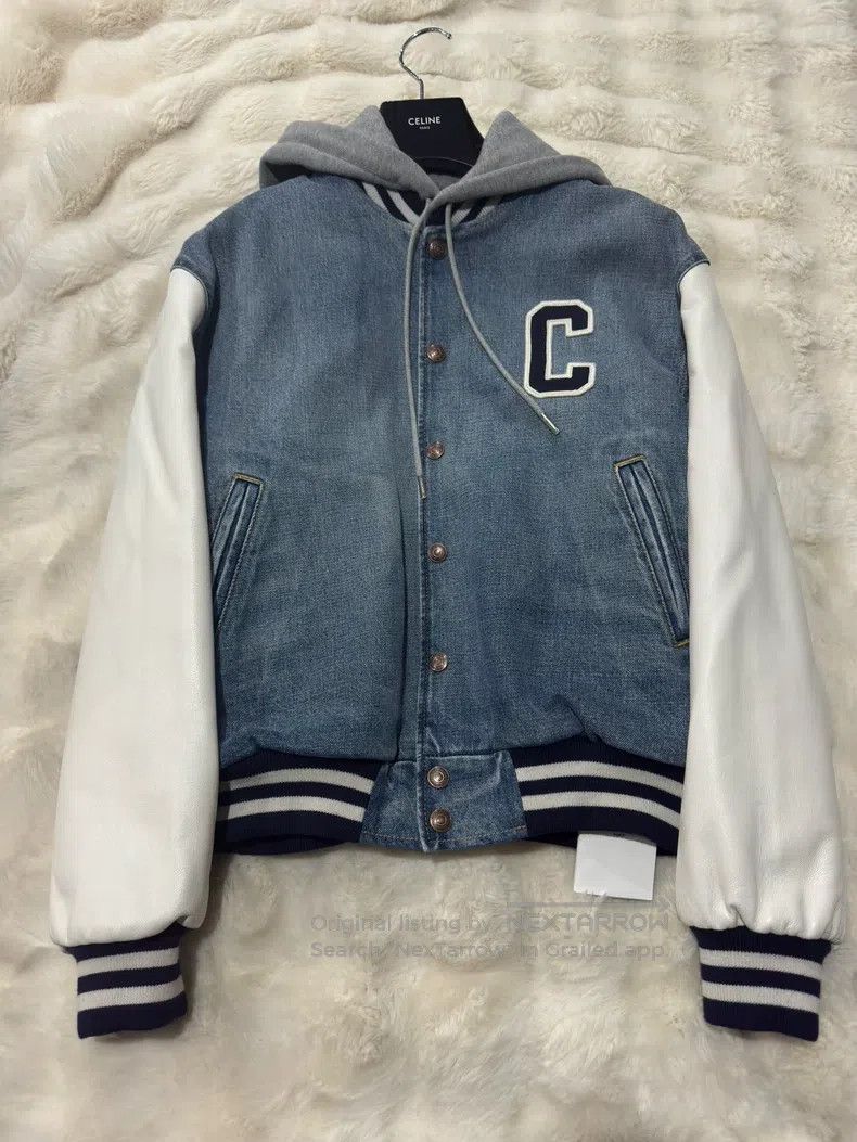 CELINE Denim and Leather Patchwork Jacket