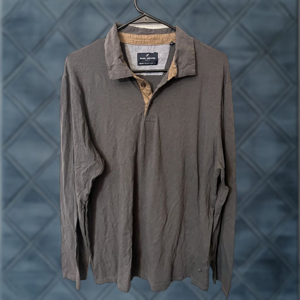 Vintage Daniel Hechter Polo Brown Collared Long Sleeve Mens XL Shirt Size US XL / EU 56 / 4 - 1 Thumbnail