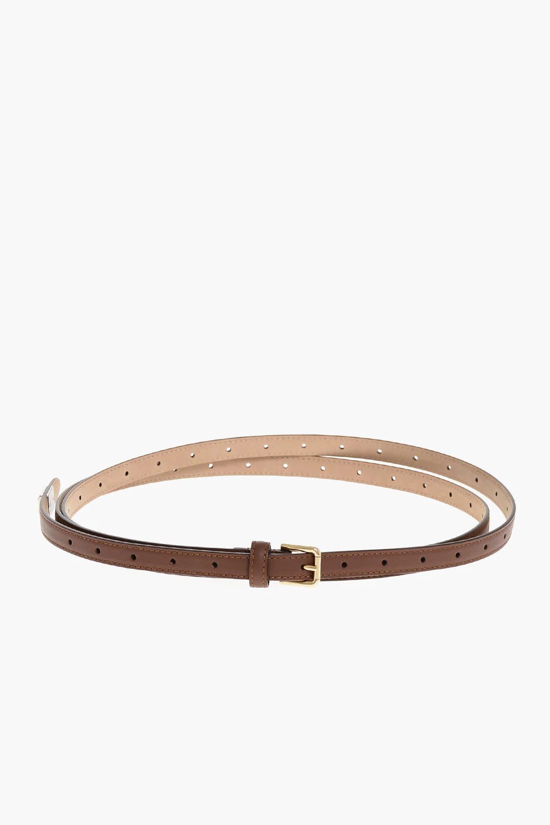 Dolce & Gabbana og1mm0426 Size: 80 / Slim Leather Belt in Brown Size ONE SIZE - 3 Thumbnail