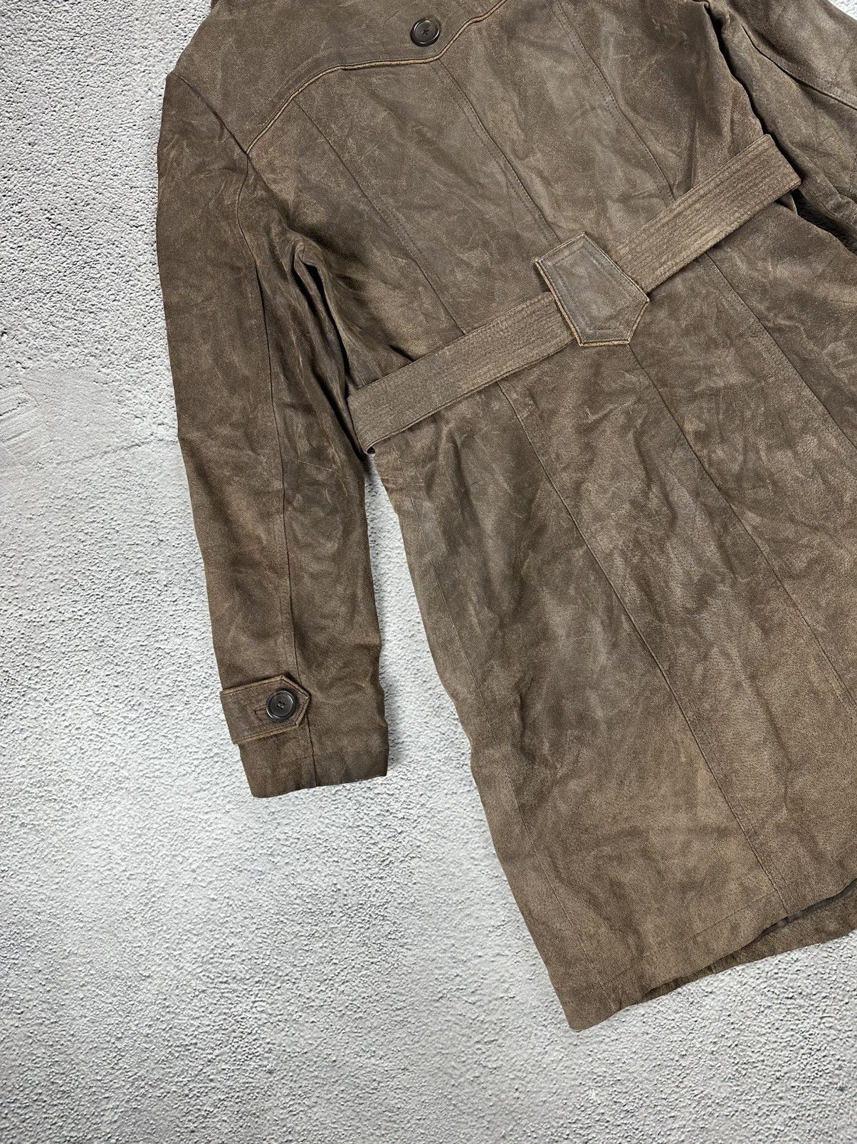 Genuine Leather Diesel Style Genuine Leather Trench Coat Faded Jacket Size M / US 6-8 / IT 42-44 - 7 Thumbnail