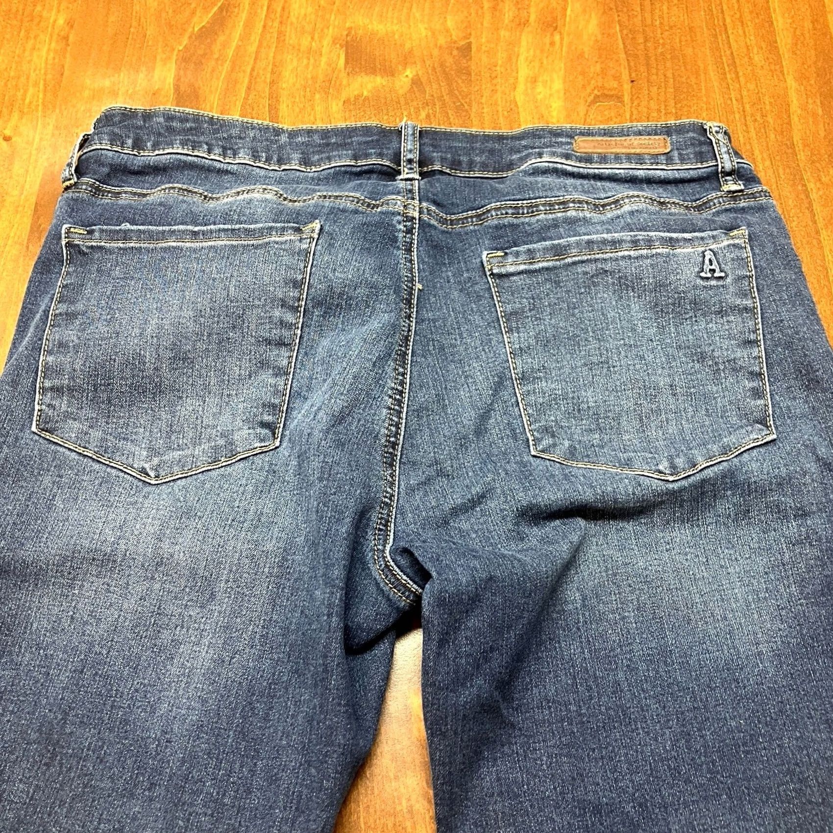 Vintage Articles of Society Jeans Cropped Regular 31 Dark Wash Stretch Raw Hem Jeans Womens Size 24" / US 00 / IT 34 - 4 Thumbnail