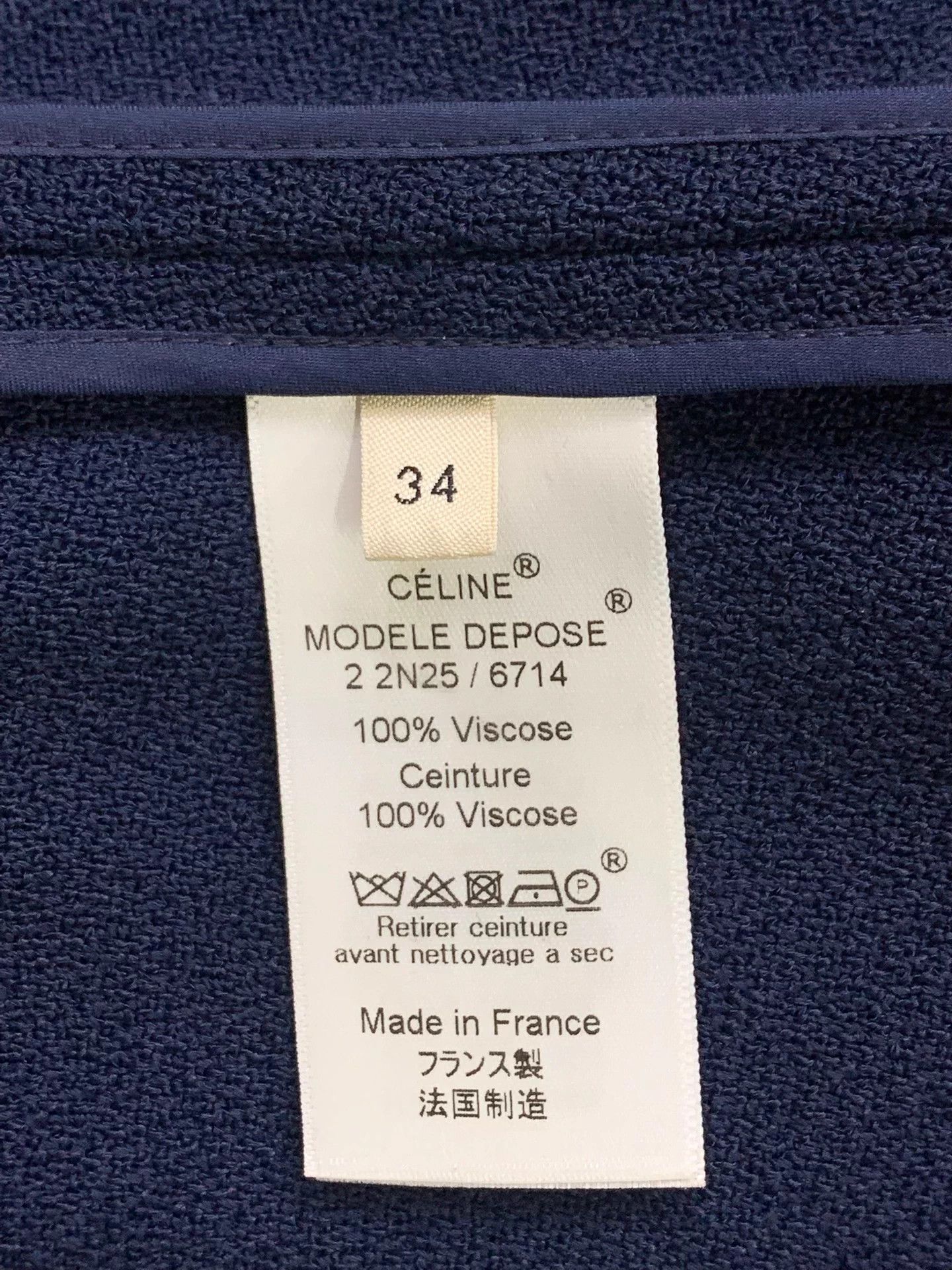 Celine Old Celine Navy High-Waisted Irregular Skirt 34 New Size 25" / US 0 / IT 36 - 6 Thumbnail