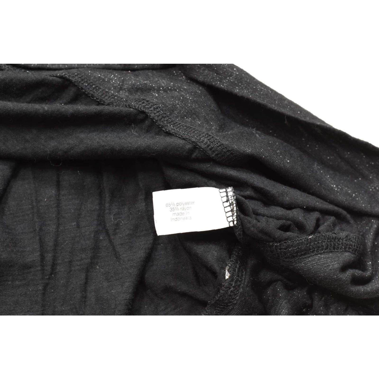 Vintage Lane Bryant Blouse Shirt Dolman Sleeve Black Shimmer Plus Size 22/24 Women's Long Sleeve Pullover Round Neck Blouson Top Size 3XL / US 20-22 - 6 Thumbnail