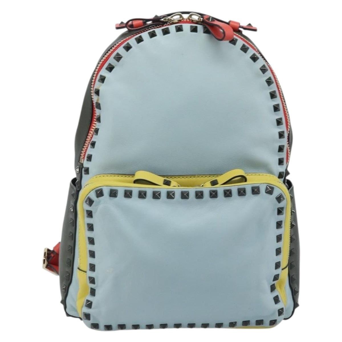 Valentino Valentino Leather Backpack Light Blue Size ONE SIZE - 1 Thumbnail