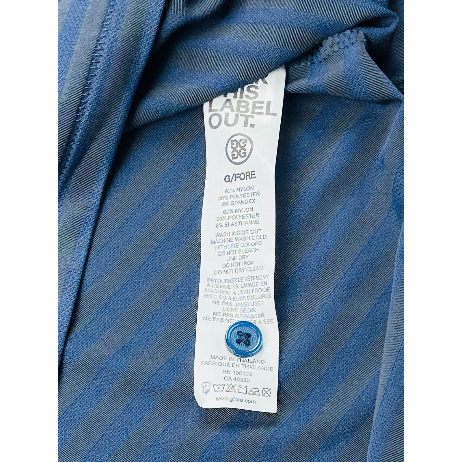 G/FORE G/Fore Men's XL Dark Blue Stripe Tech Pique Golf Polo Shirt Size US XL / EU 56 / 4 - 6 Thumbnail