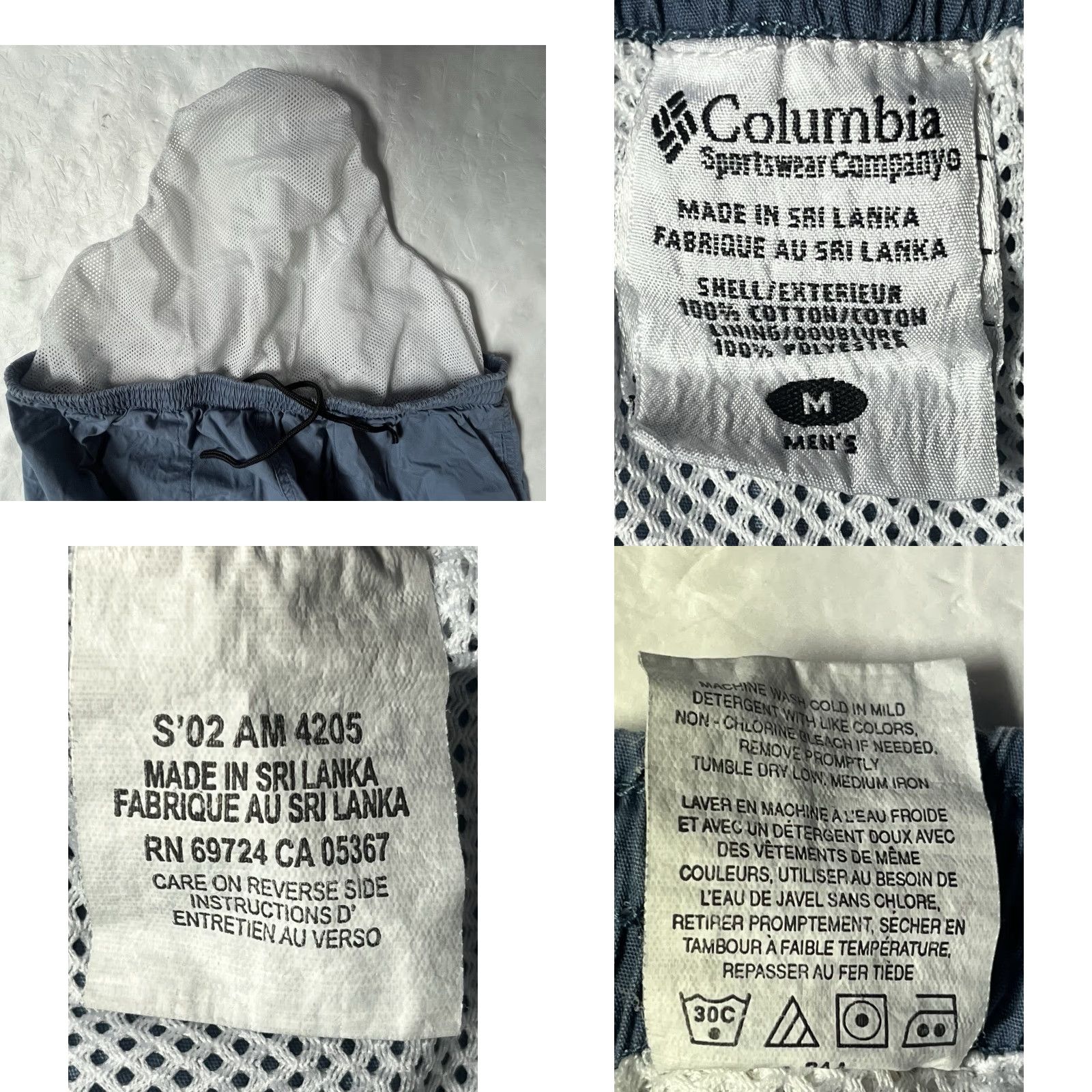 Vintage Columbia Mens Medium Packable Performance Shorts Chino Blue Polyester Cotton Quick Dry Lightweight Pockets Adjustable Waist Elastic Waist See All Pics Size US 31 - 8 Thumbnail