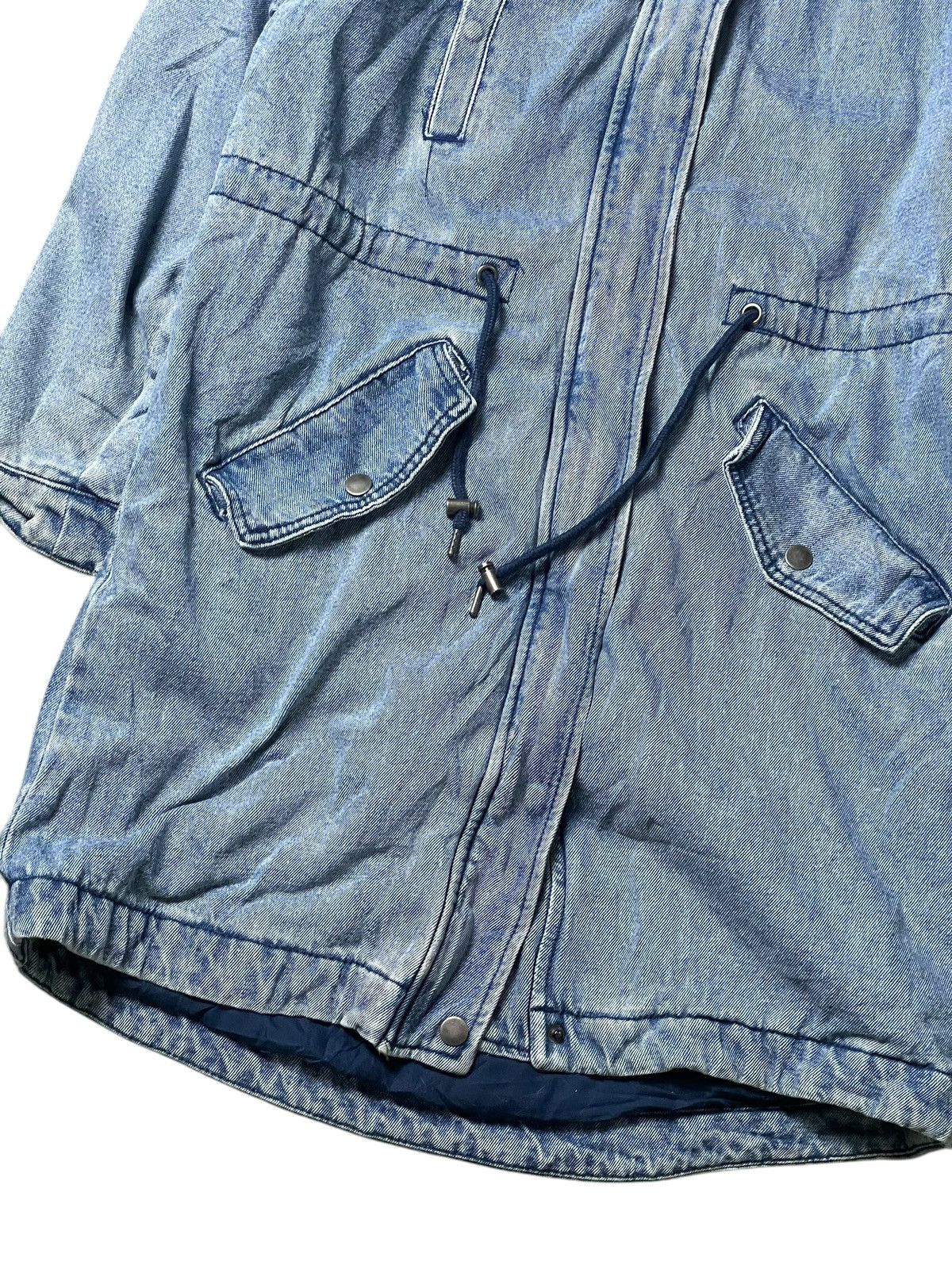 Bershka × Vintage Vintage BERSHKA Fur Hooded Denim Jacket (98) Size US S / EU 44-46 / 1 - 4 Thumbnail