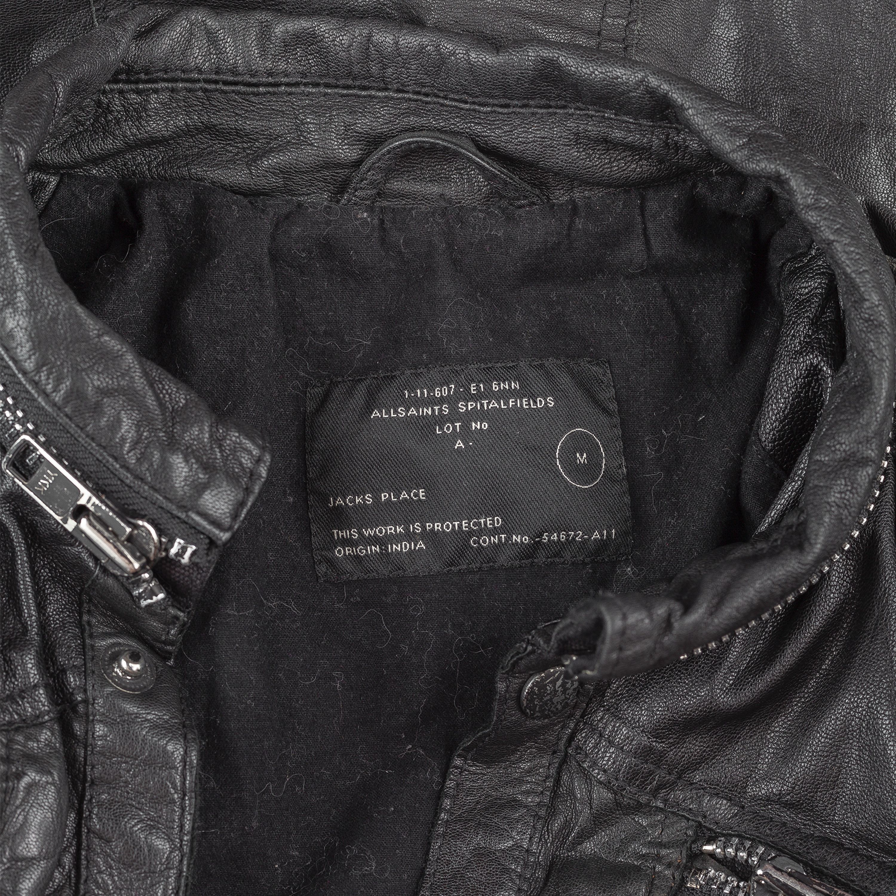 Allsaints ALLSAINTS SPITALFIELDS Black Leather Button Up Jacket (M) Size US M / EU 48-50 / 2 - 5 Thumbnail