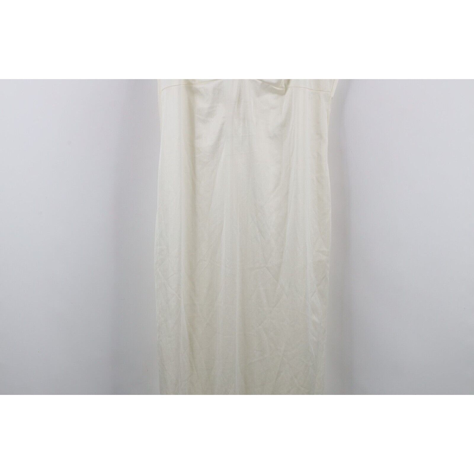 Vintage Vintage 70s Sheer Silky Nylon Lace Flower Night Gown Slip Size XL / US 12-14 / IT 48-50 - 3 Thumbnail