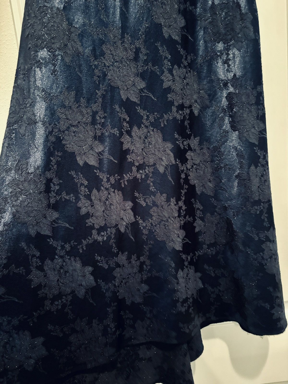 Other Vintage 1990’s RARE “SCENE” Maxi Skirt Blue Brocade. Small Size 27" / US 4 / IT 40 - 3 Thumbnail