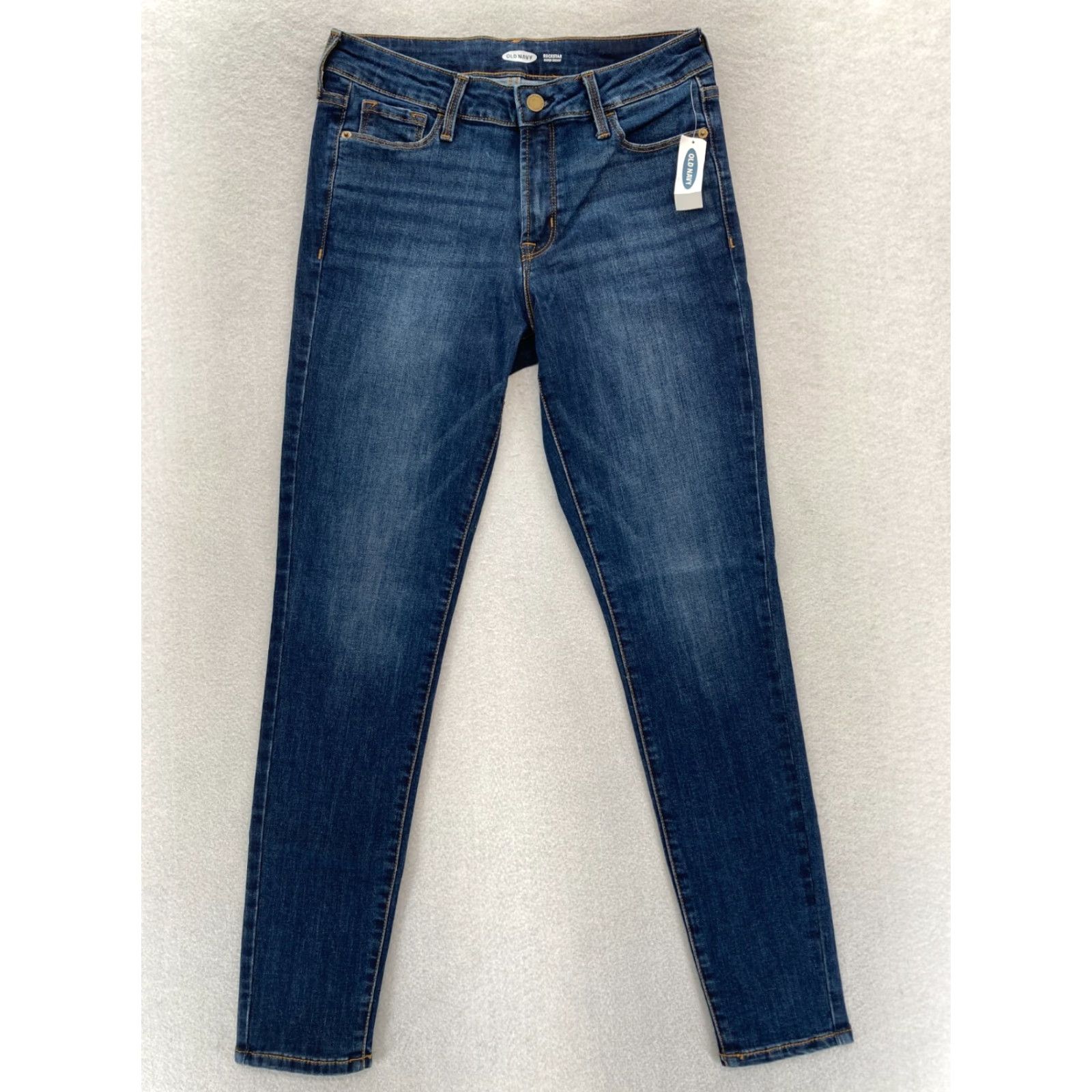 Old Navy Old Navy Rockstar Jeans Women’s 6 Super Skinny Dark Wash Blue Stretch Denim NWT Size 28" / US 6 / IT 42 - 2 Thumbnail