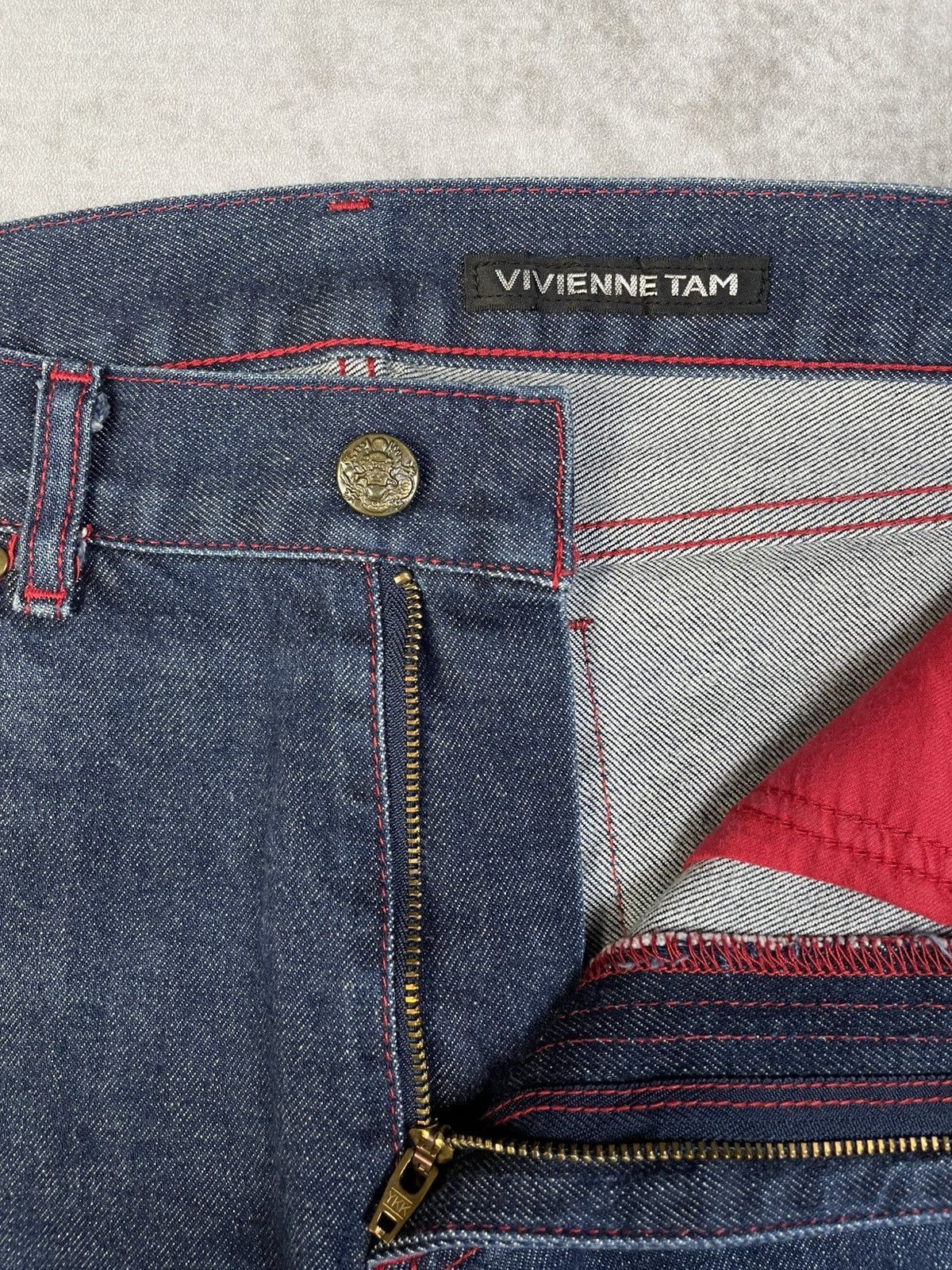 Vivienne Tam 2000s Vivienne Tam Dragon Embroidered Denim Size 25" / US 0 / IT 36 - 12 Thumbnail