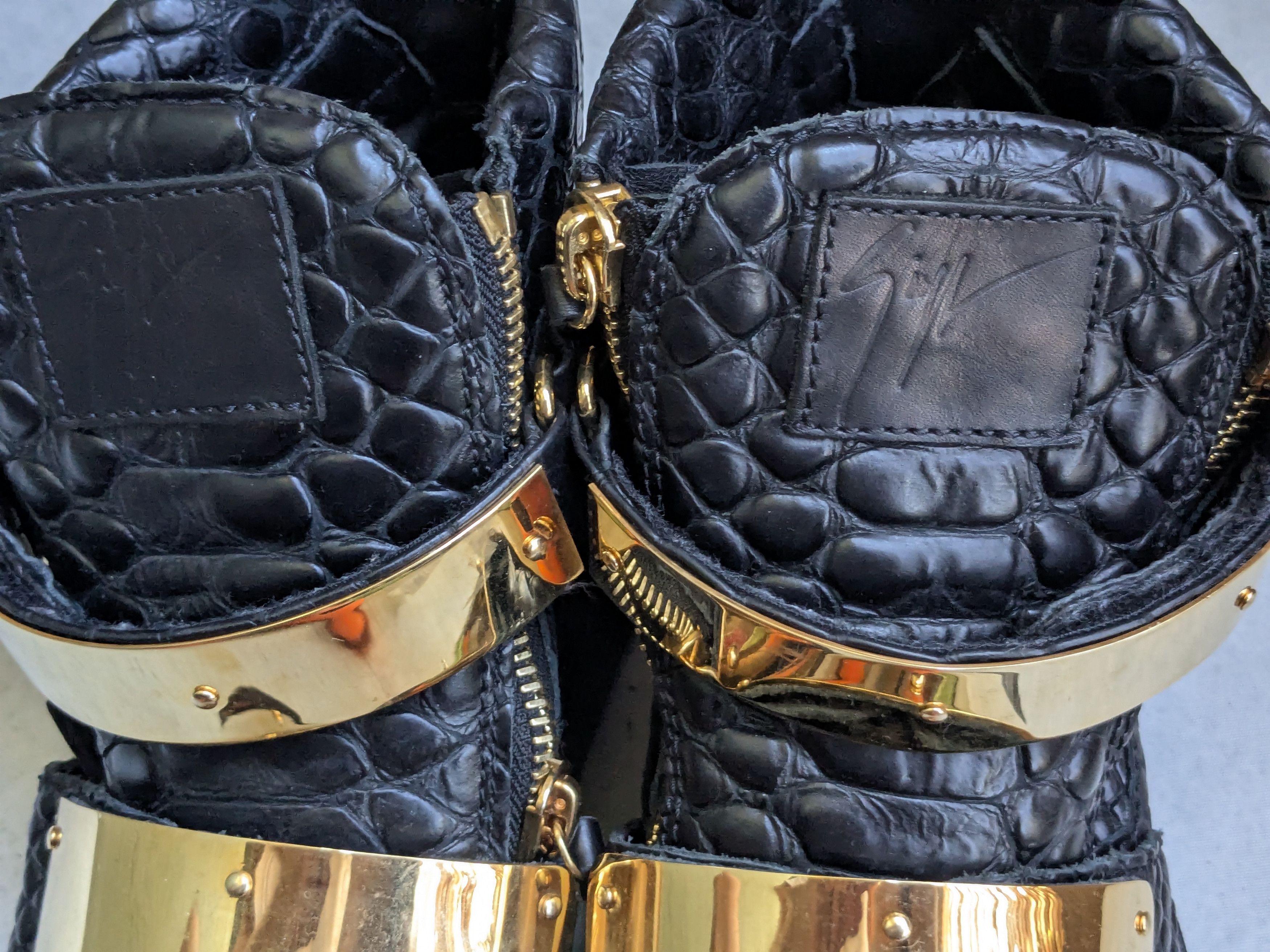 Giuseppe Zanotti Giuseppe Zanotti Sneakers Black Gold 11 44 High Tops Size US 11 / EU 44 - 3 Thumbnail