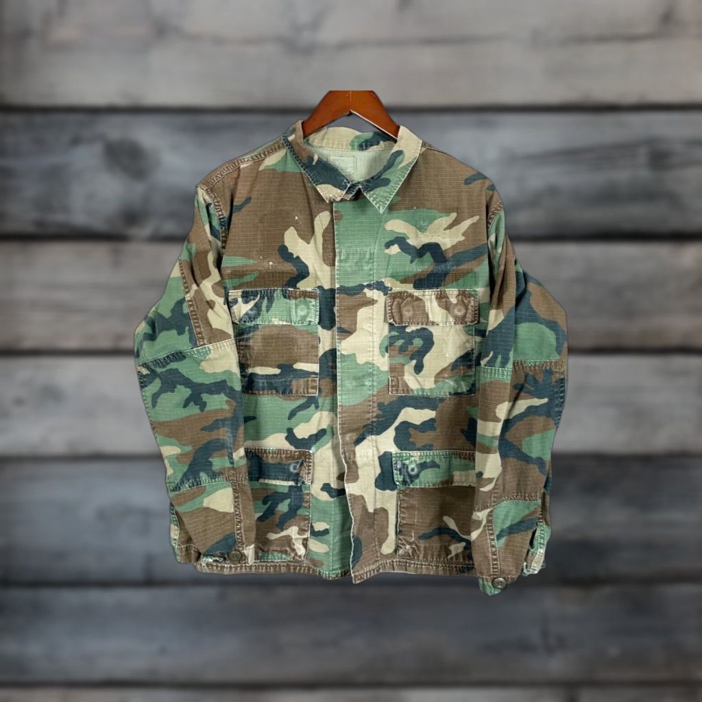 Carbon VINTAGE Carbon Military Jacket Adult Medium Green Woodland Camouflage 80s Outdoor Mens Size US M / EU 48-50 / 2 - 1 Thumbnail