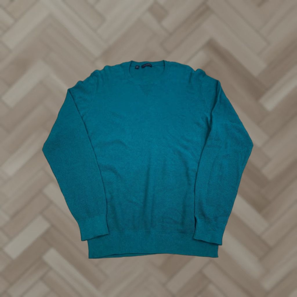 Saks Fifth Avenue Saks Fifth Avenue Sweater Men XL Wool Green Knit Crew Neck Pullover Size US XL / EU 56 / 4 - 1 Thumbnail