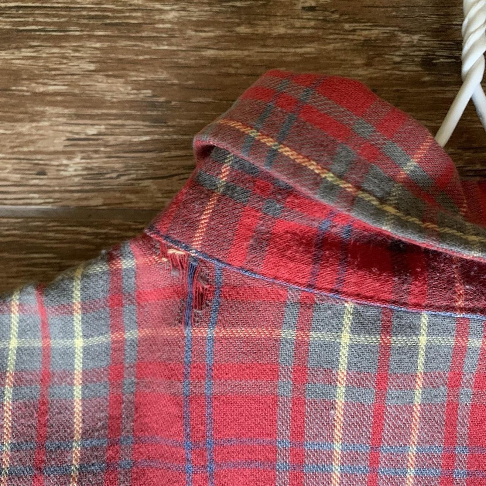 Wrangler Vtg 70s 80s Wrangler Made In USA Plaid Flannel Size Large Size US L / EU 52-54 / 3 - 6 Thumbnail
