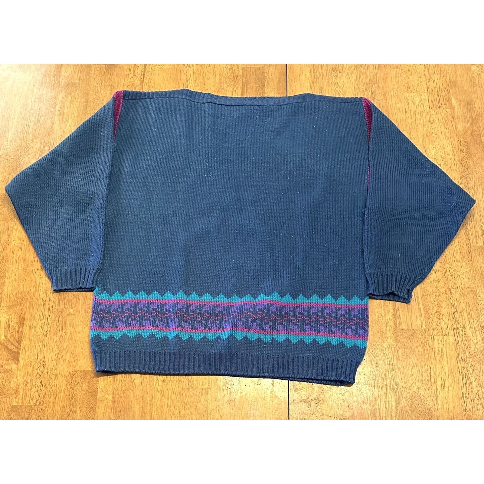 Vintage VINTAGE 90s Golfer Knit Sweater XL Blue Wool Graphic Crew Neck Casual Mens Size US XL / EU 56 / 4 - 2 Thumbnail