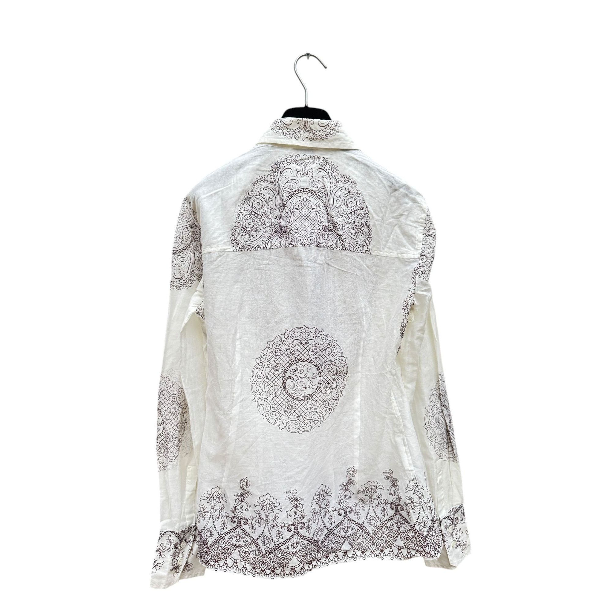 Miu Miu White Paisley Print Shirt Size M / US 6-8 / IT 42-44 - 4 Thumbnail