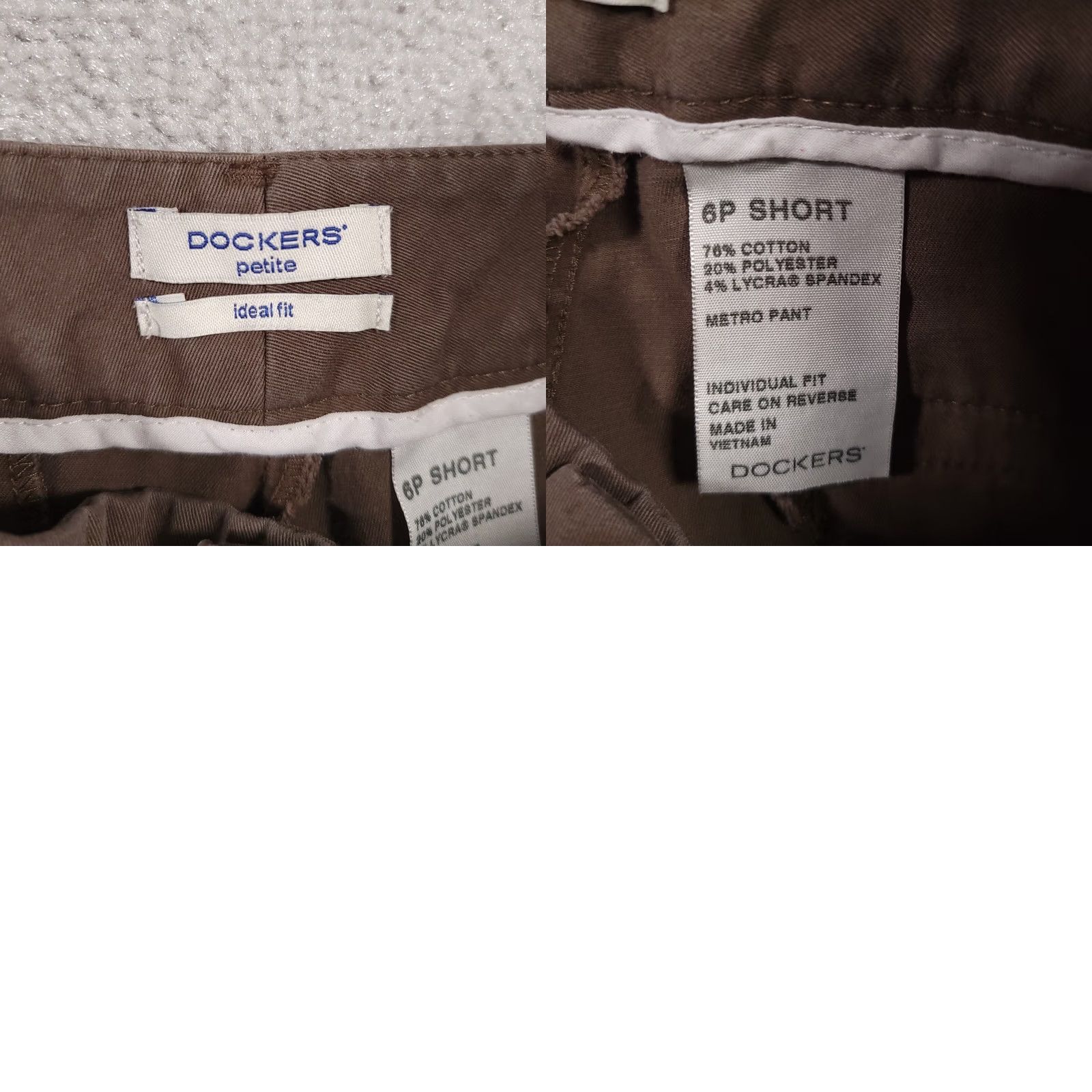 Dockers DOCKERS Pants Women's 6P Short Brown Flat Front Pockets Metro Fit Stretch Crop Capri Reg/Med Inseam 25.5 in Size 28" / US 6 / IT 42 - 9 Thumbnail