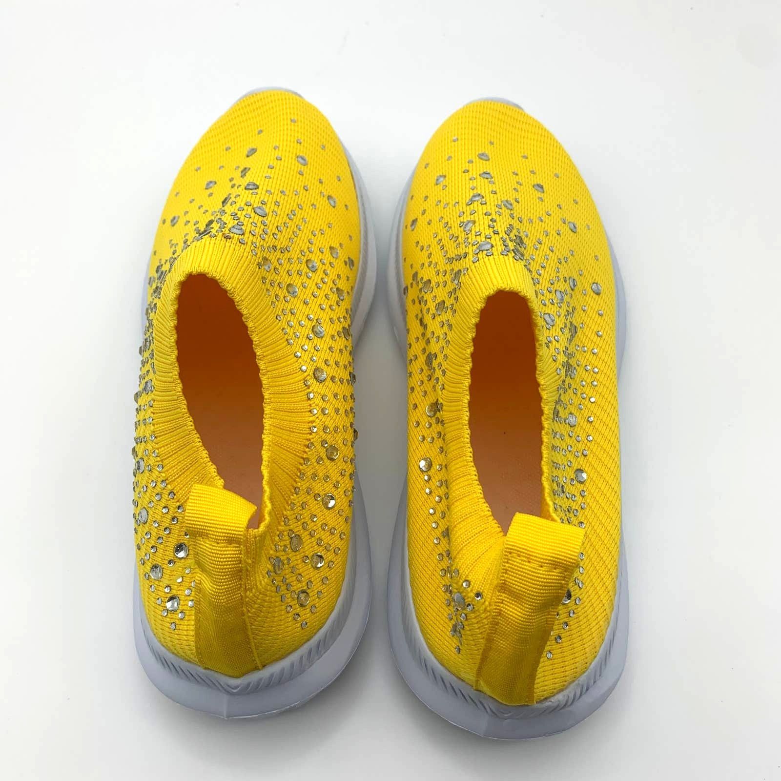 Other Bling Sneakers Womens Size 9.5 Yellow Knit Lightweight Size US 9.5 / IT 39.5 - 3 Thumbnail