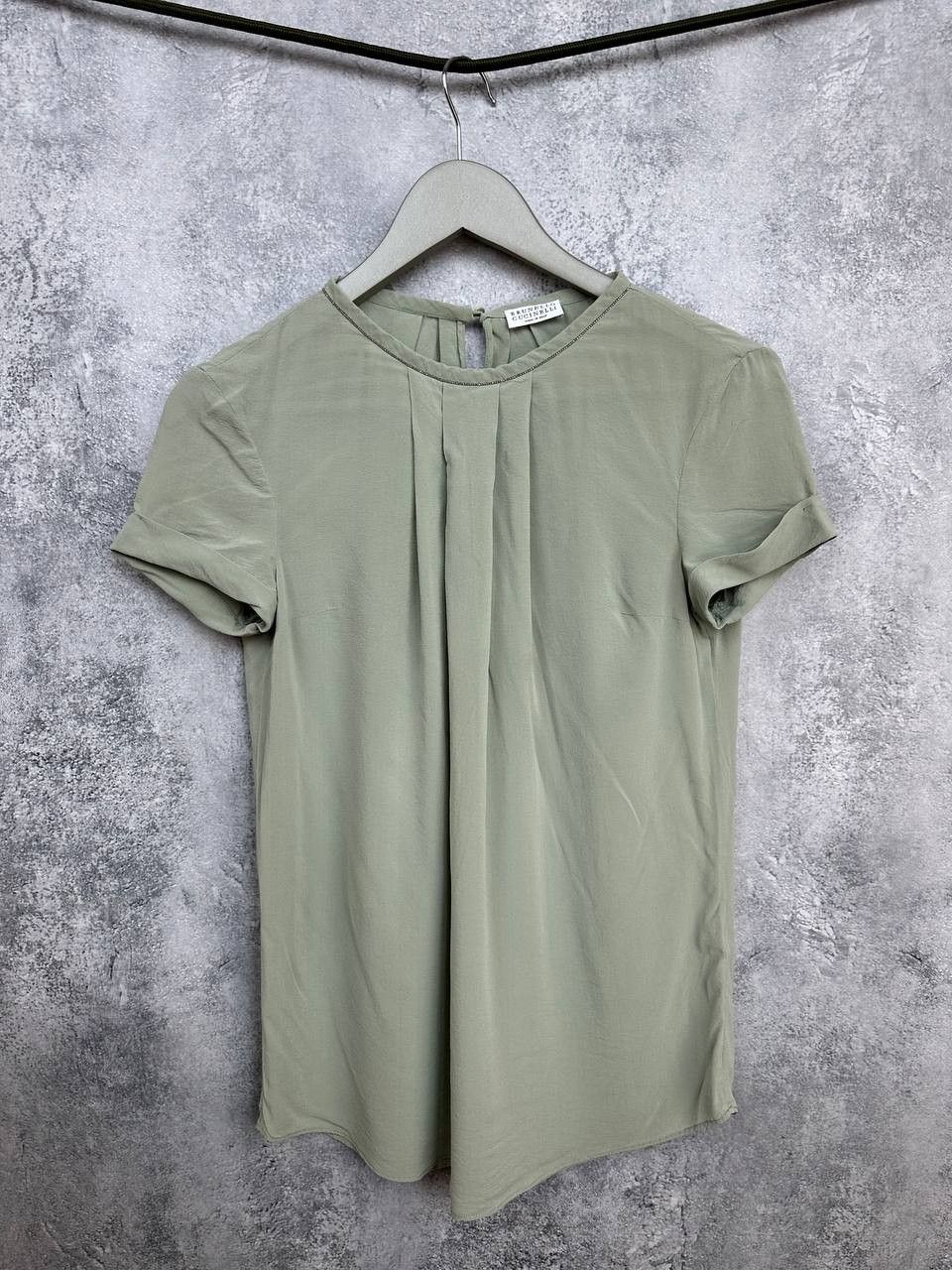 Brunello Cucinelli Brunello Cucinelli Linen/Silk Blouse Beaded Trim Italy SS Size XS / US 0-2 / IT 36-38 - 1 Thumbnail