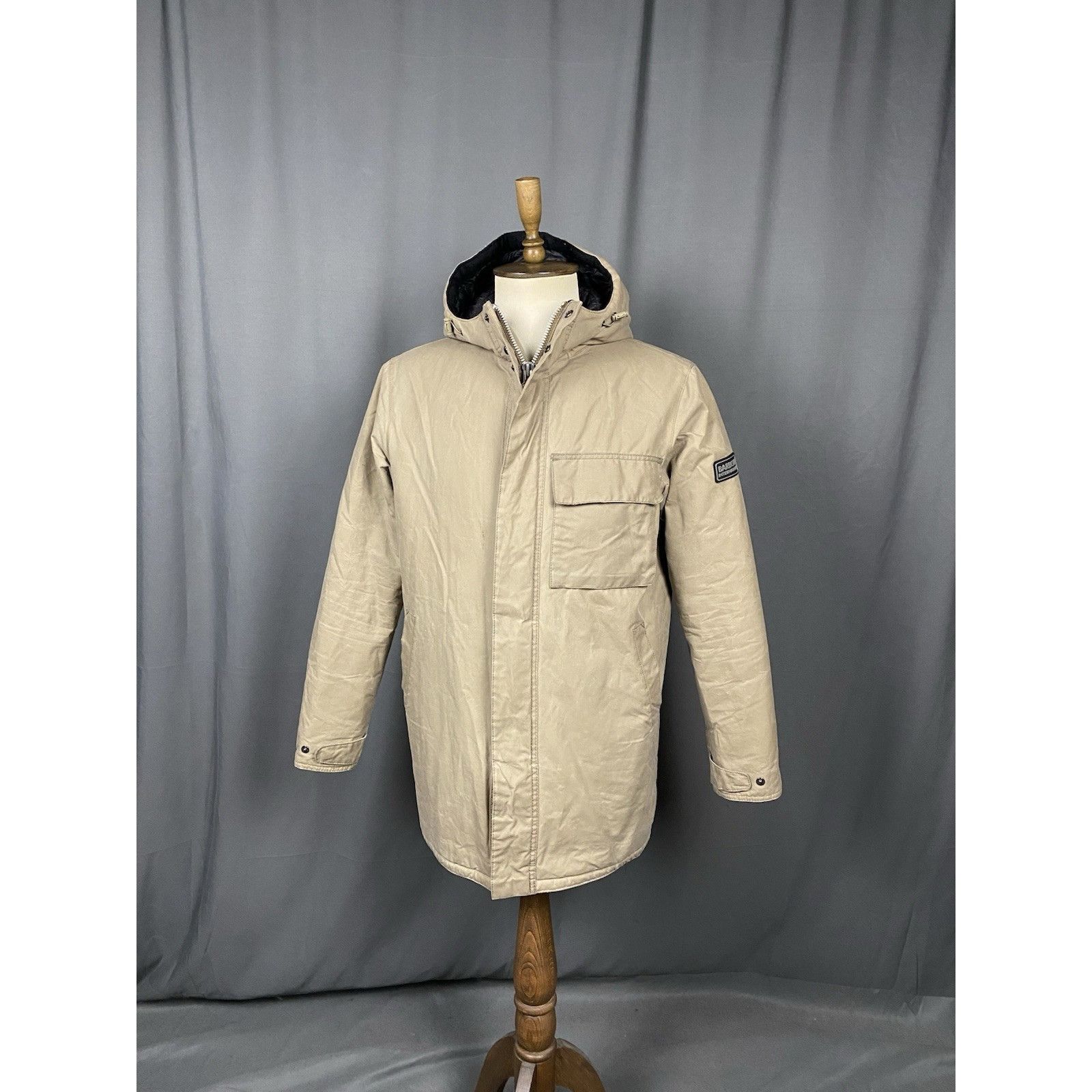 Barbour Barbour Int. Keelman Men's Beige Waxed Insulated Parka Jacke Size US M / EU 48-50 / 2 - 4 Thumbnail