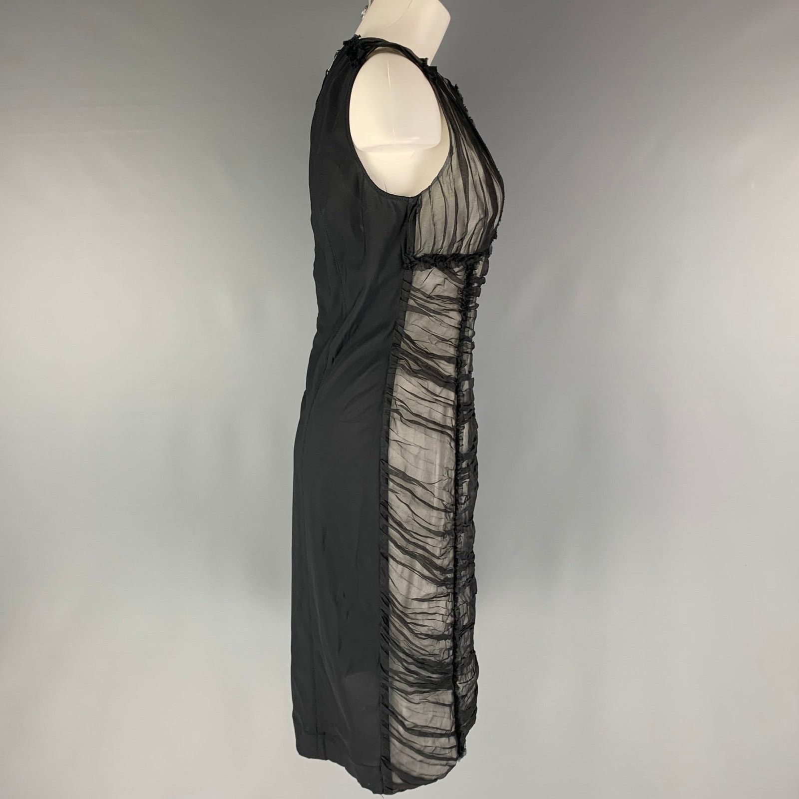 Dolce & Gabbana D&G by DOLCE & GABBANA Size 8 Black Nylon Ruched Shift Dress Size M / US 6-8 / IT 42-44 - 2 Thumbnail